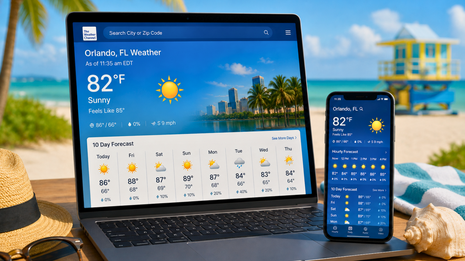 Florida weather forecast tool for planning your trip to Orlando and Central Florida