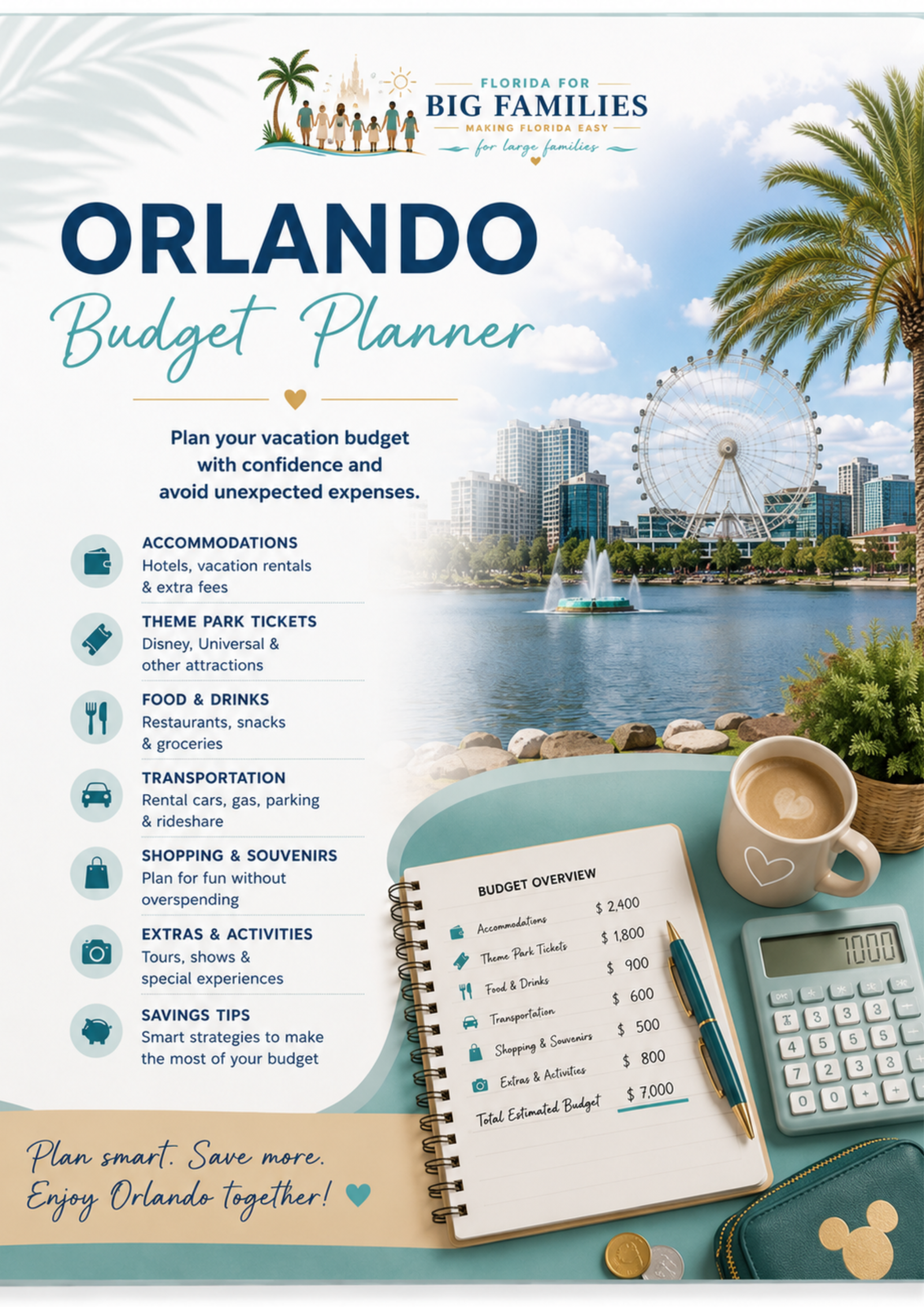 Orlando Budget Planner printable guide for large family vacations in Florida 21.51.13 Orlando Budget Planner printable guide for large family vacations in Florida
